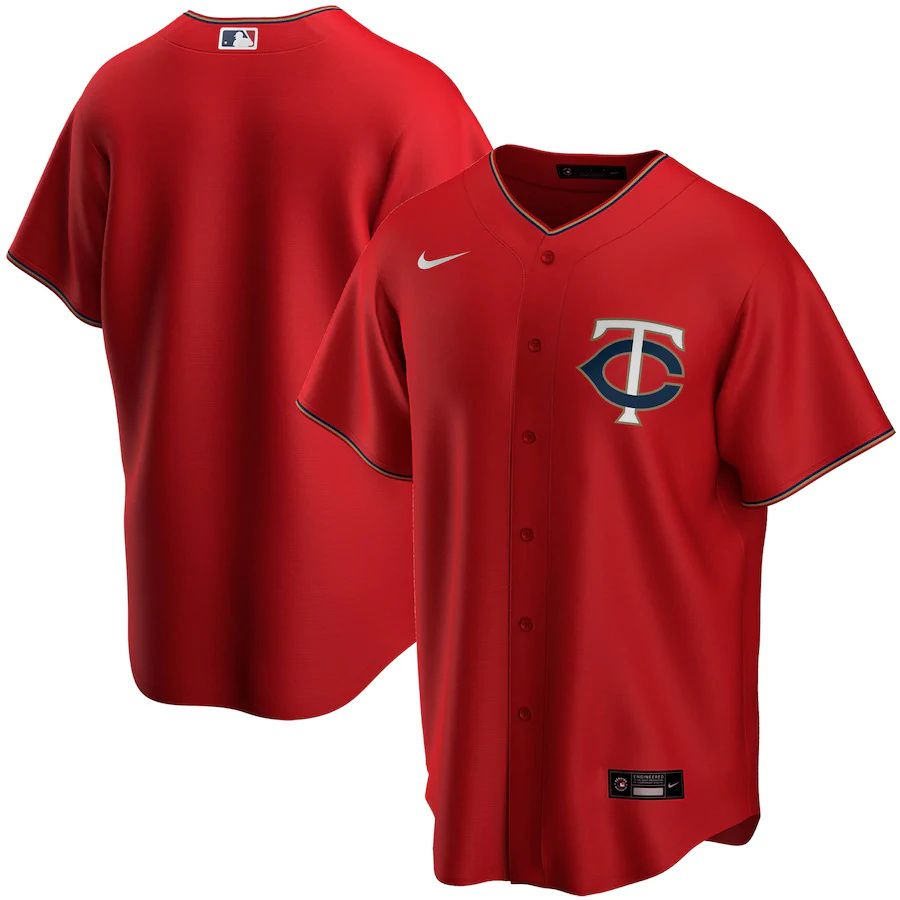 Mens Minnesota Twins Nike Red Alternate Replica Team MLB Jerseys->milwaukee brewers->MLB Jersey